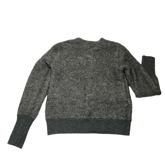 J Crew Zip Up Sweater Charcoal Gray Bumpy Wool Soft & Fluffy Jacket Size L - Picture 6 of 9